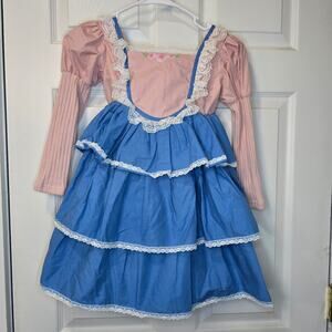 Dollcake Kid You Not Dress Girls Size 7 Blue Pink Lace Cottagecore NWT